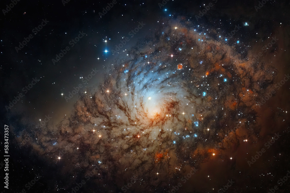 Poster nebula gas cloud in deep outer space. futuristic cosmos design. generative ai