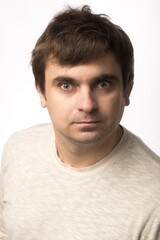 Obraz premium a young man of European appearance. portrait close-up