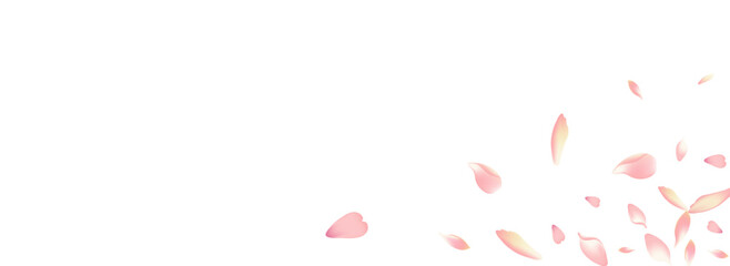 Purple Peach Petal Vector Panoramic Background.