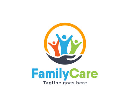 Family care logo design. People care logo template