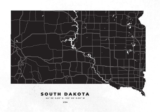 South Dakota map vector poster flyer	