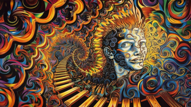 Psychedelic trip created with generative AI technology