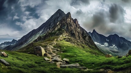 Naklejka premium landscape with clouds