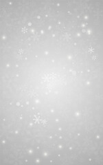 Gray Snow Vector Grey Background. magic Snowflake