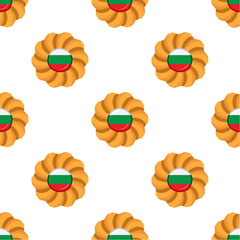 Pattern cookie with flag country Bulgaria in tasty biscuit
