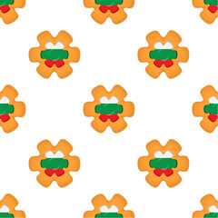 Pattern cookie with flag country Bulgaria in tasty biscuit