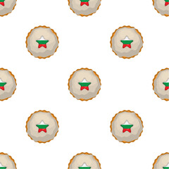 Pattern cookie with flag country Bulgaria in tasty biscuit