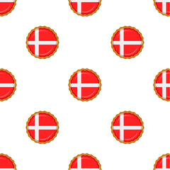 Naklejka premium Pattern cookie with flag country Denmark in tasty biscuit