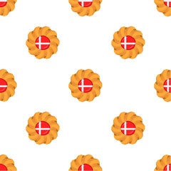 Pattern cookie with flag country Denmark in tasty biscuit