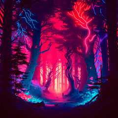 Fototapeta premium Fantasy Forest Generative AI