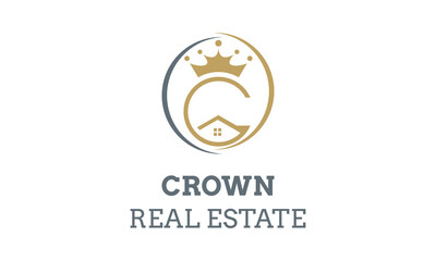 Vector architectural city building with initial letter c queen crown for real estate apartment