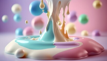 background of volumetric abstract splashes of milk splashes of liquid yogurt milk drinks ai generation