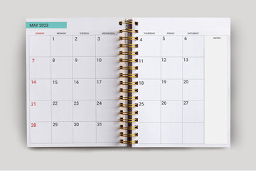 Planner book monthly organizer for May 2023