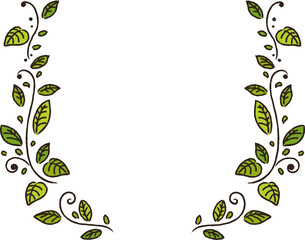 Simple and pretty leaves plant frame illustration