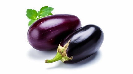 aubergines. Fresh vegetables isolated on white background. Healthy food concept. Generative AI