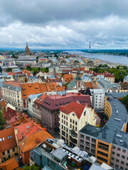 Fototapeta na wymiar Aerial view of the city of Riga, Latvia