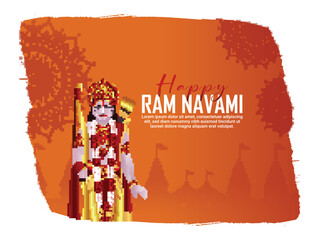 Vector illustration of lord rama for happy ram navami celebration