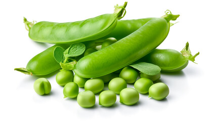 green peas. Fresh vegetables isolated on white background. Healthy food concept. Generative AI