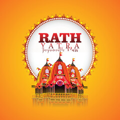 Vector illustration festival Ratha yatra of lord jagannath balabhadra