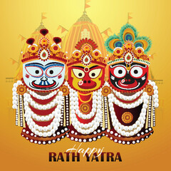 Rath yatra of lord jagannath balabhadra and subhadra festival celebration background