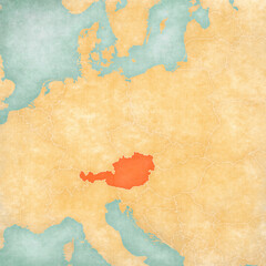 Map of Central Europe - Austria