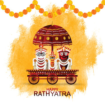 Rath yatra of lord jagannath balabhadra and subhadra festival celebration background