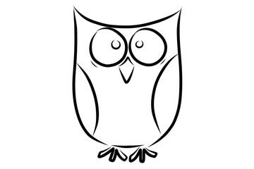 Owl scribble illustration graphic hand drawing black funny with transparent background PNG