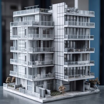 Modern apartment building project, generative ai