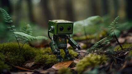 A cute tiny modern robot. Generative AI .