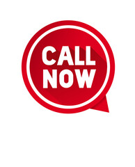 Call now speech bubble icon design, vector illustration on white background. web element.
