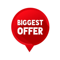 Biggest offer banner design. Vector template on white background. web element.