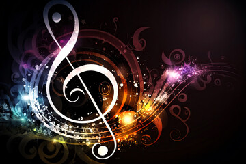 Notenschl&uuml;ssel f&uuml;r Konzerte/Konzertplakate, ki generated