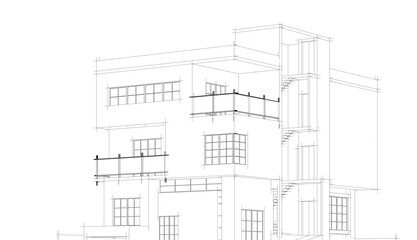 sketch of building