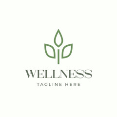 Wellness Logo Design Template. Outline Healthy Icon. Usable for Nature, Cosmetic, Healthcare, Spa and Beauty Logo.