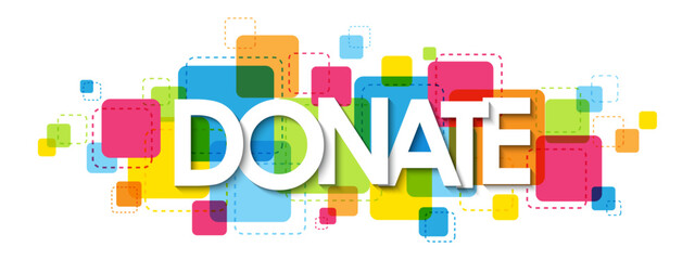 DONATE colorful vector typography banner