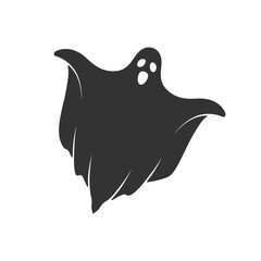 Ghost flying graphic icon. Spirit sign isolated on white background. Vector illustration - obrazy, fototapety, plakaty