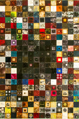 Abstract and diverse background with colorful squares in mosaic style. Design concept