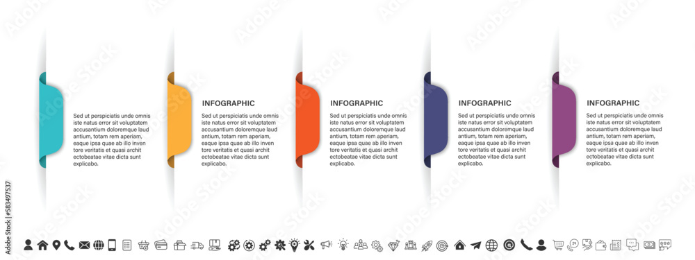 Leinwandbilder blank and clean. steps business data visualization timeline process infographic template design