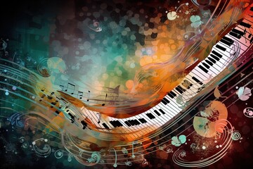 Colorful abstract background for music club or party house poster, generative ai