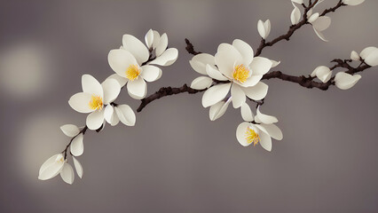 white blossom flowers on bokeh background