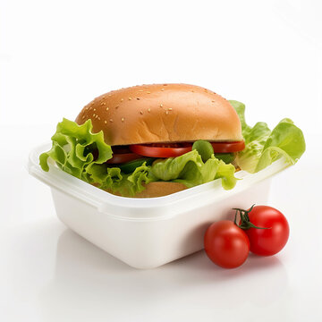 Sandwich of lettuce and tomatoe, healthy lunch, Diet, Healthy Food, Generative AI