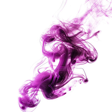 Beautiful purple smoke abstract isolated isolated background transparent png. Generative ai