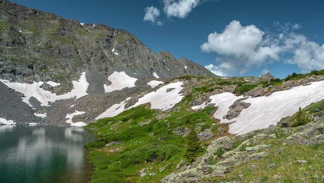 Timelapse, Clouds Above Peak and Mohawk Lake, Colorado USA