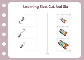 learning size cut and glue for xylophone 