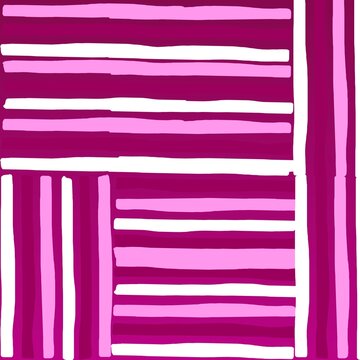 Abstract striped seamless pattern with colored horizontal and vertical unparallel stripes. Colorful pastel background. Pink stripes and checks pattern 