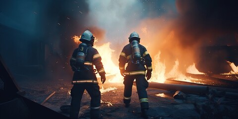 Firefightings battling fire, generative ai