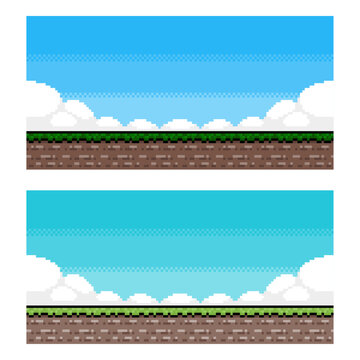 ドット絵 背景（草原）セット