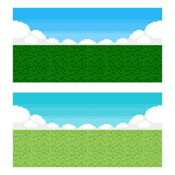 ドット絵 背景（草原）セット