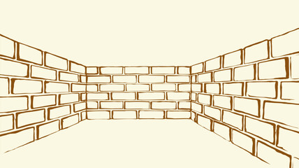Vector drawing of dead end wall