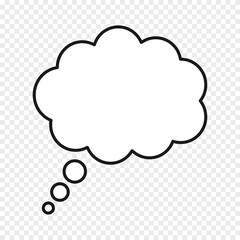 Cloud of thought. Bubble of creative thinking. Line vector graphics.